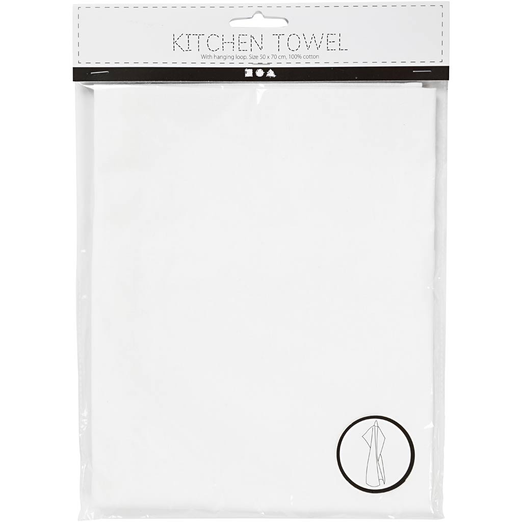 Kitchen Towels, size 50x70 cm, 180 g, white, 1 pc