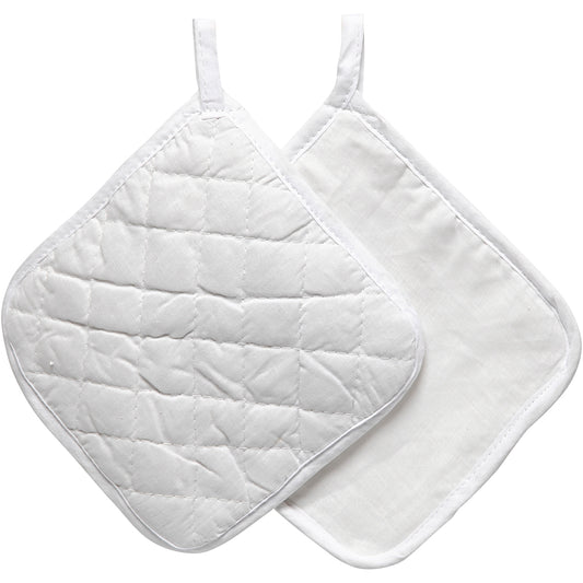 Pot Holders, size 20x20 cm, 145 g, white, 2 pc