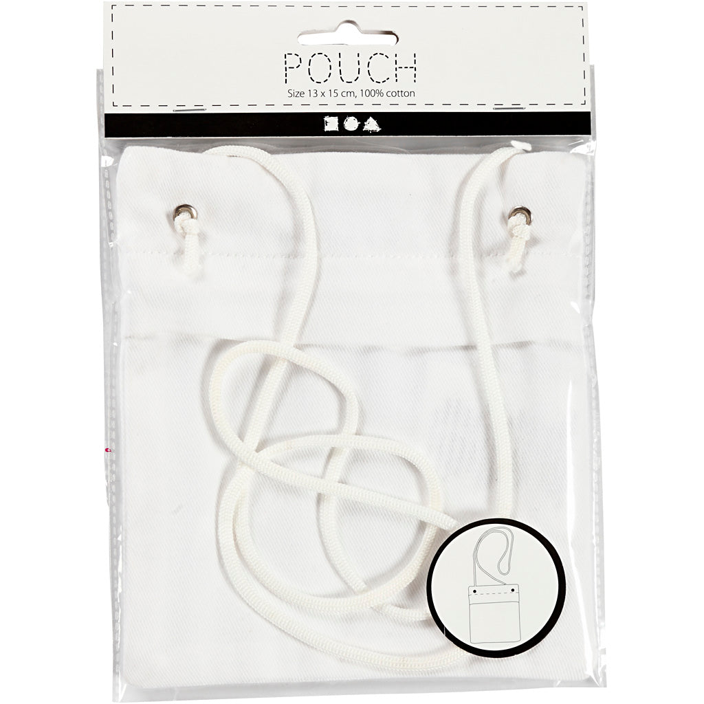 Pouch, size 13x15 cm, 210 g, white, 1 pc