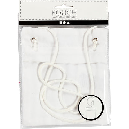 Pouch, size 13x15 cm, 210 g, white, 1 pc
