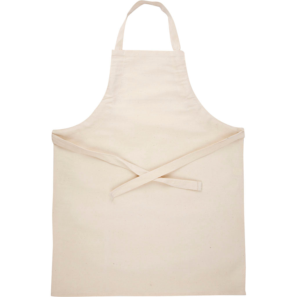 Apron, L: 70 cm, W: 55 cm, size 7-12 years, 210 g, light natural, 1 pc