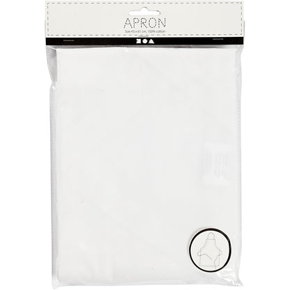 Apron, L: 61 cm, W: 43 cm, size 4-6 years, 210 g, white, 1 pc