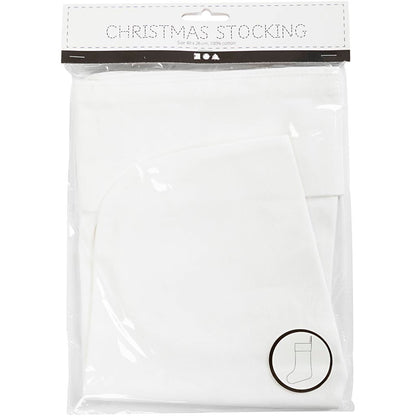 Christmas Stocking, H: 40 cm, W: 26 cm, 210 g, white, 1 pc