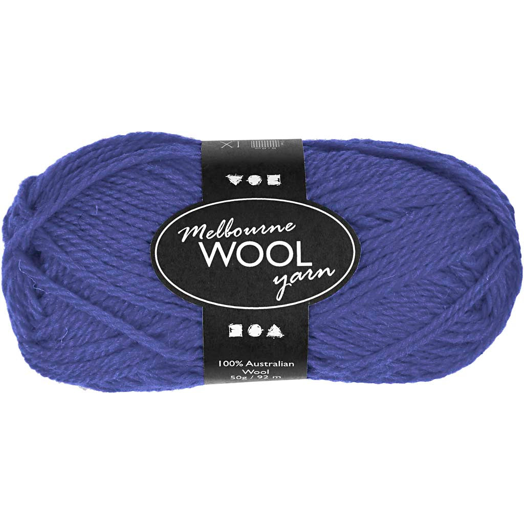 Melbourne Wool Yarn, L: 92 M, 50g Balls