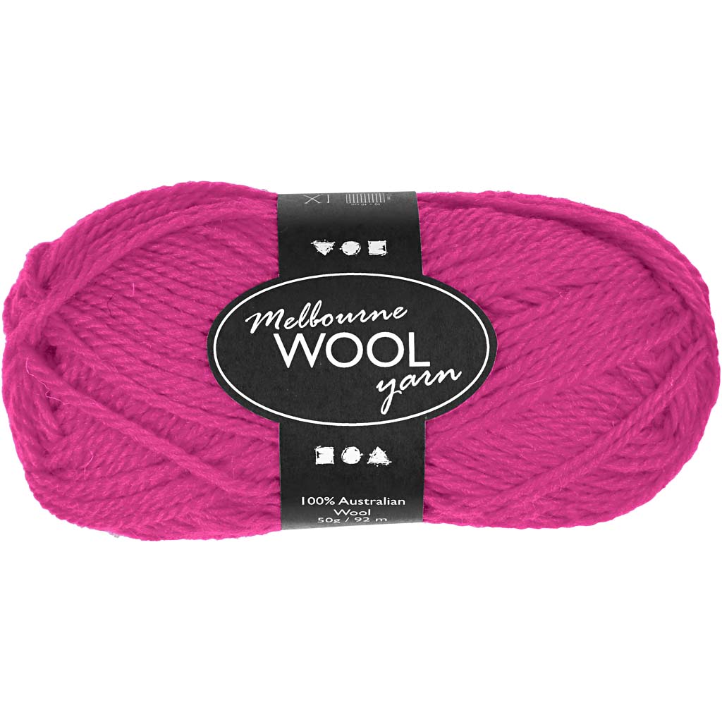Melbourne Wool Yarn, L: 92 M, 50g Balls