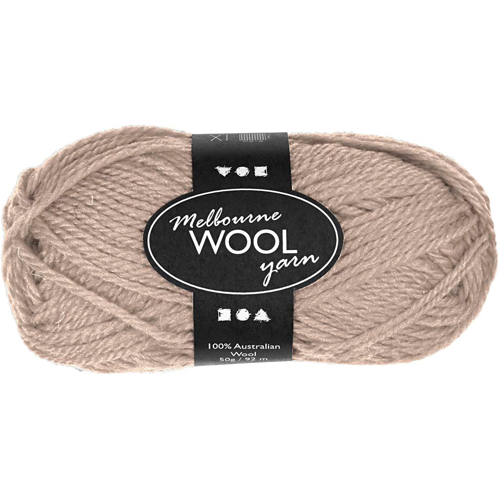 Melbourne Wool Yarn, L: 92 M, 50g Balls