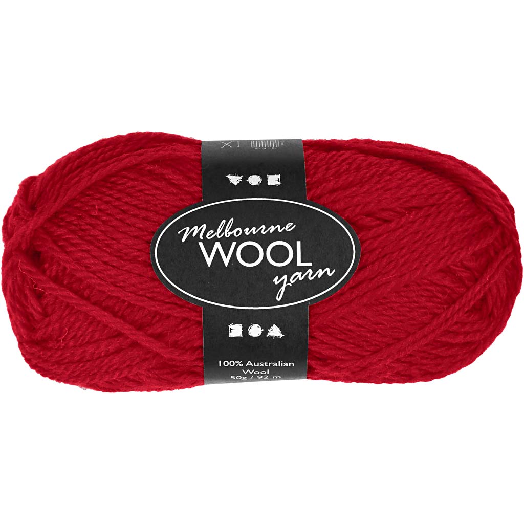 Melbourne Wool Yarn, L: 92 M, 50g Balls