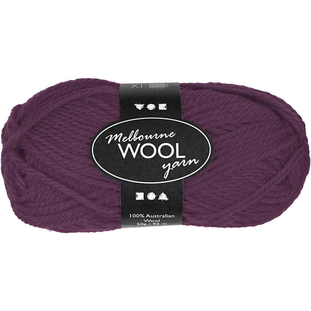 Melbourne Wool Yarn, L: 92 M, 50g Balls