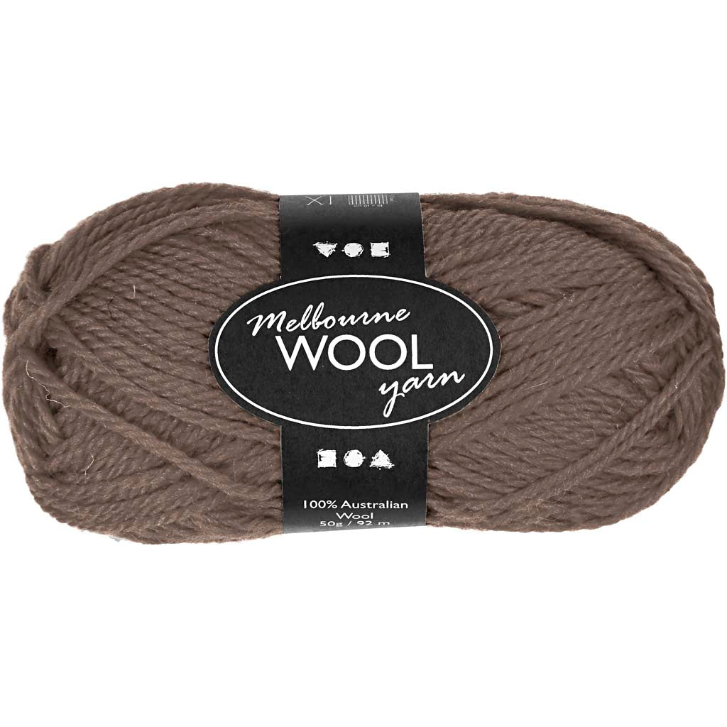 Melbourne Wool Yarn, L: 92 M, 50g Balls