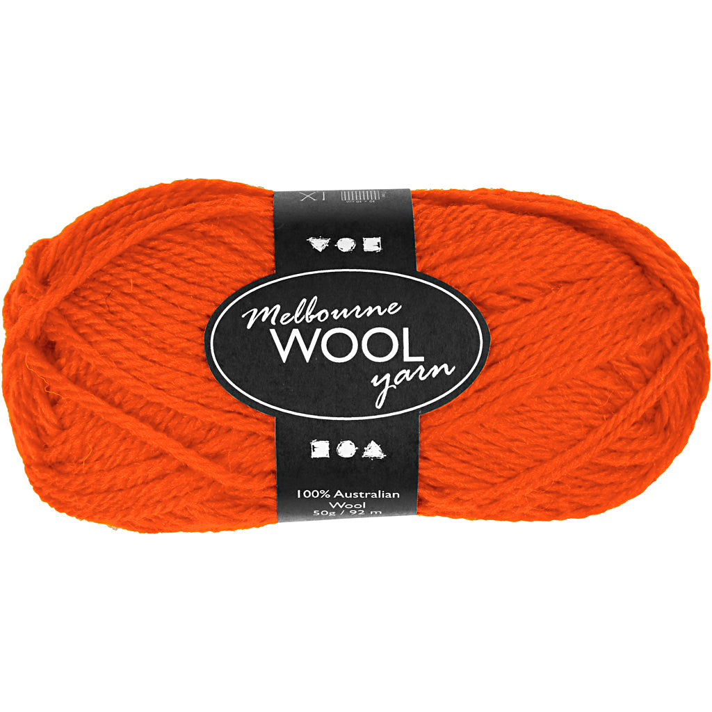 Melbourne Wool Yarn, L: 92 M, 50g Balls