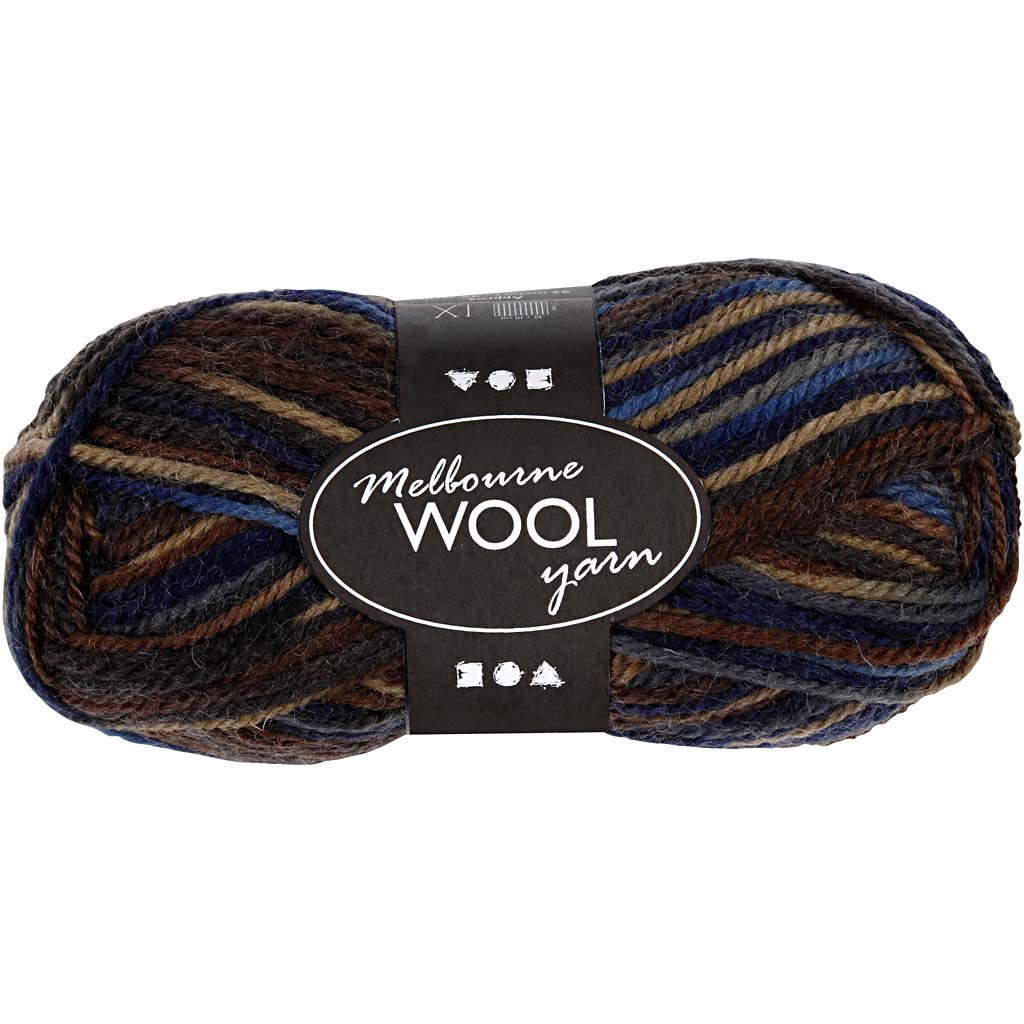 Melbourne Wool Yarn, L: 92 M, 50g Balls