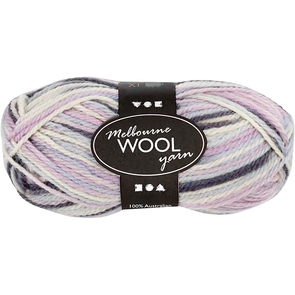 Melbourne Wool Yarn, L: 92 M, 50g Balls