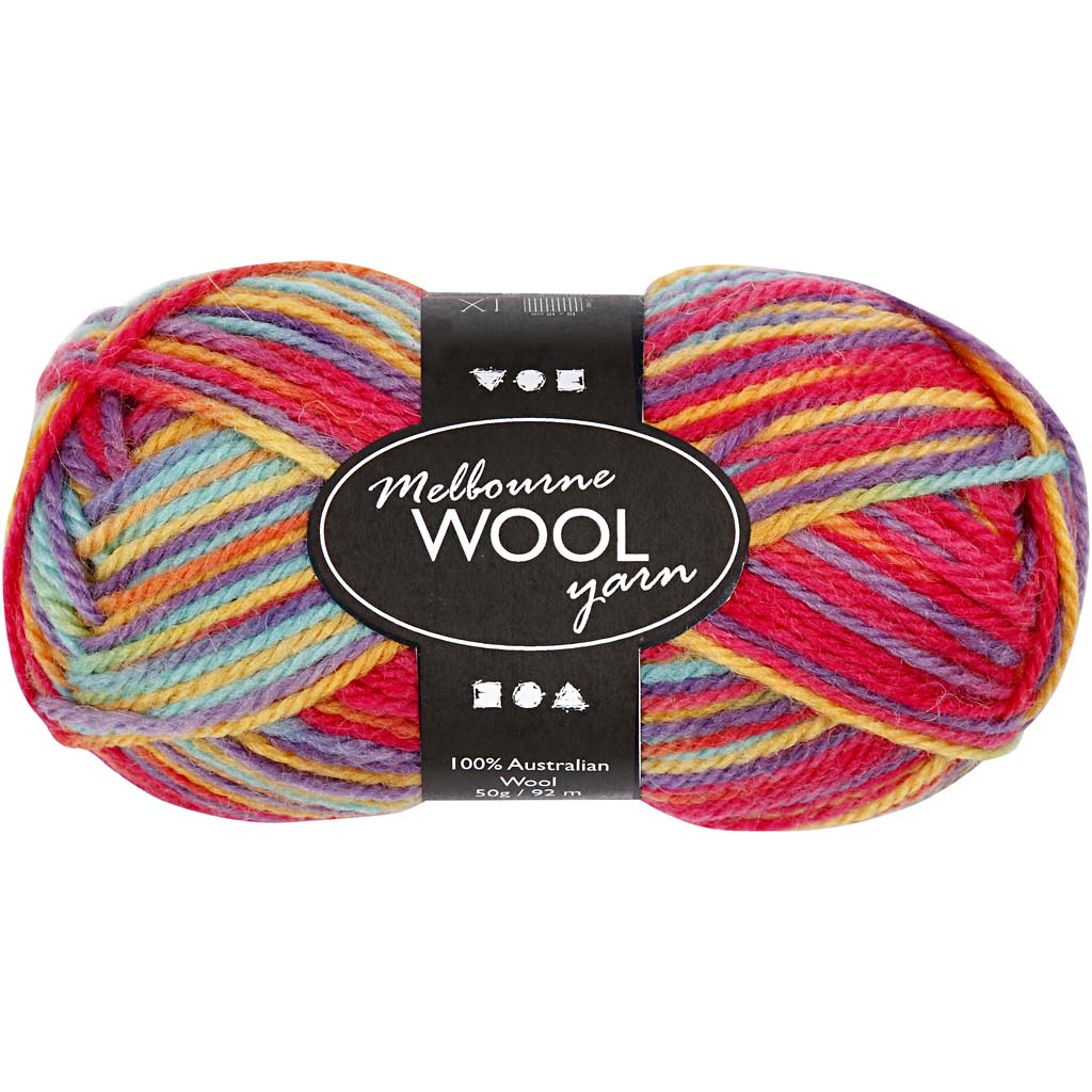 Melbourne Wool Yarn, L: 92 M, 50g Balls