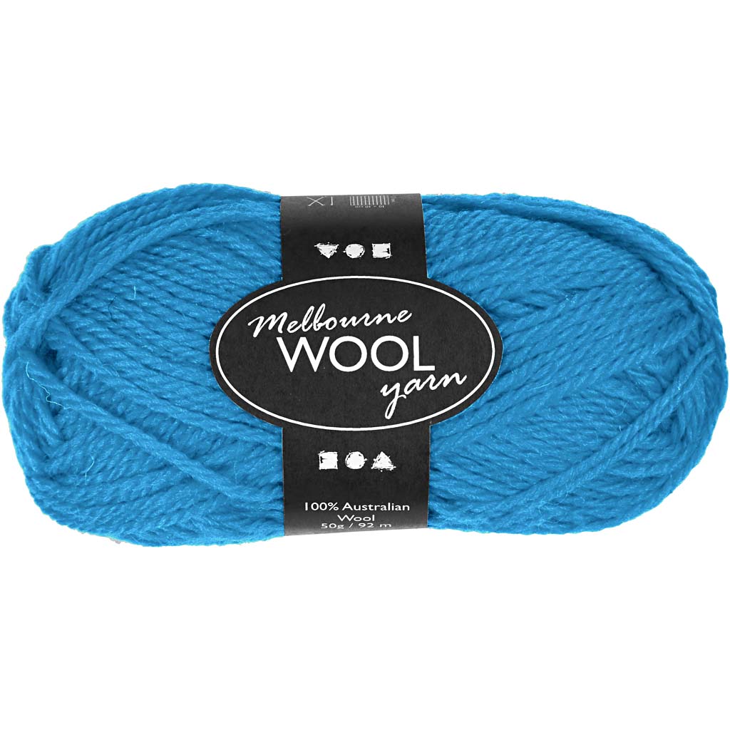 Melbourne Wool Yarn, L: 92 M, 50g Balls