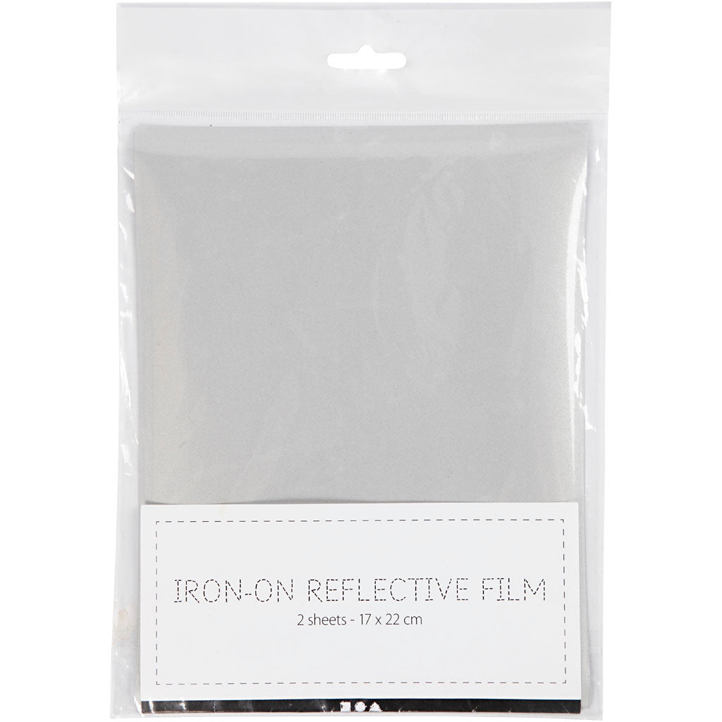 Iron-On Reflective Film, size 17x22 cm, 2 sheet/ 1 pack
