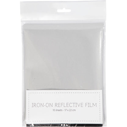 Iron-On Reflective Film, size 17x22 cm, 10 sheet/ 1 pack