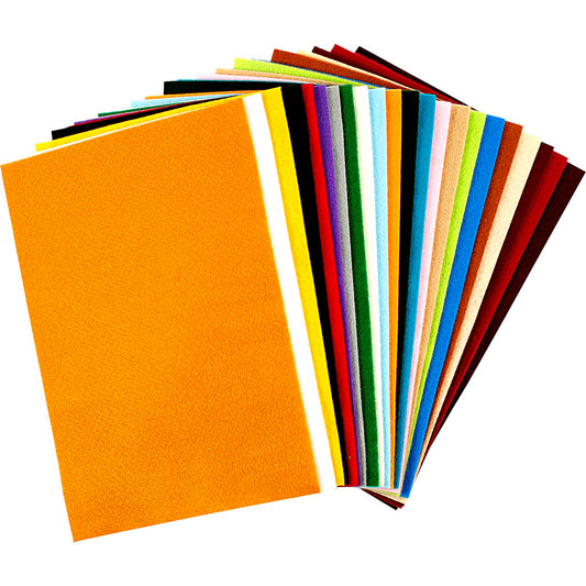 Craft felt, sheet 20x30 cm, thickness 1,5-2 mm, 180-200 g, assorted colours, 24 ass sheets/ 1 pack