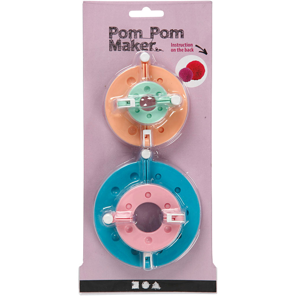 Pom-Pom Makers, dia. 3,5+5,5+7+9 cm, 4 pc/ 1 set