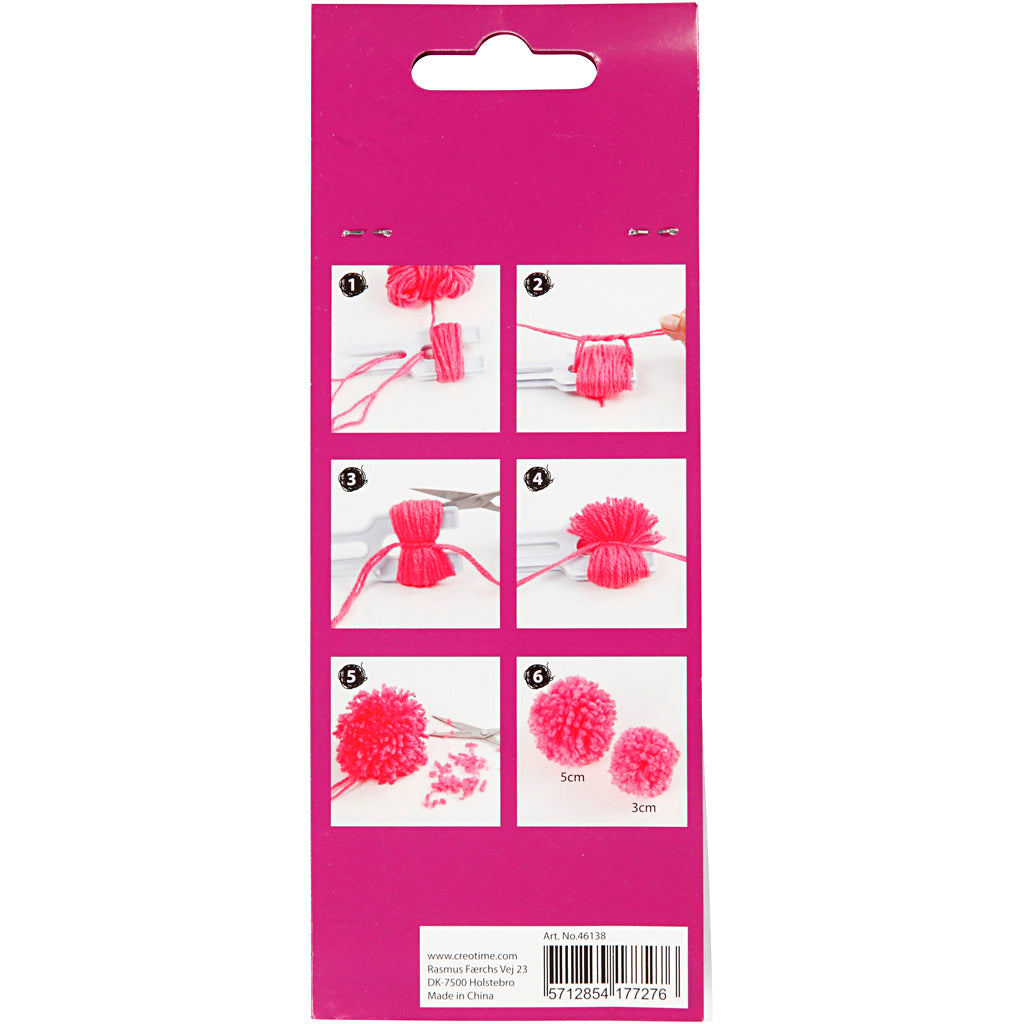 Pom-Pom Making Tool, L: 12 cm, W: 5 cm, 1 pc
