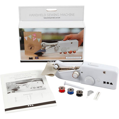 Handheld sewing machine, H: 6,7 cm, L: 20,5 cm, W: 3,5 cm, white, 1 pc