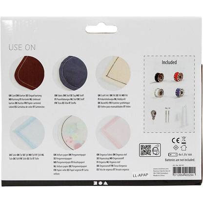 Handheld sewing machine, H: 6,7 cm, L: 20,5 cm, W: 3,5 cm, white, 1 pc