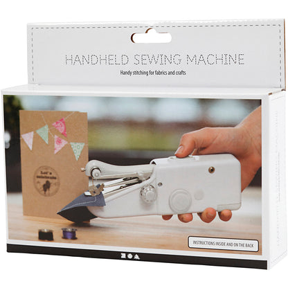 Handheld sewing machine, H: 6,7 cm, L: 20,5 cm, W: 3,5 cm, white, 1 pc