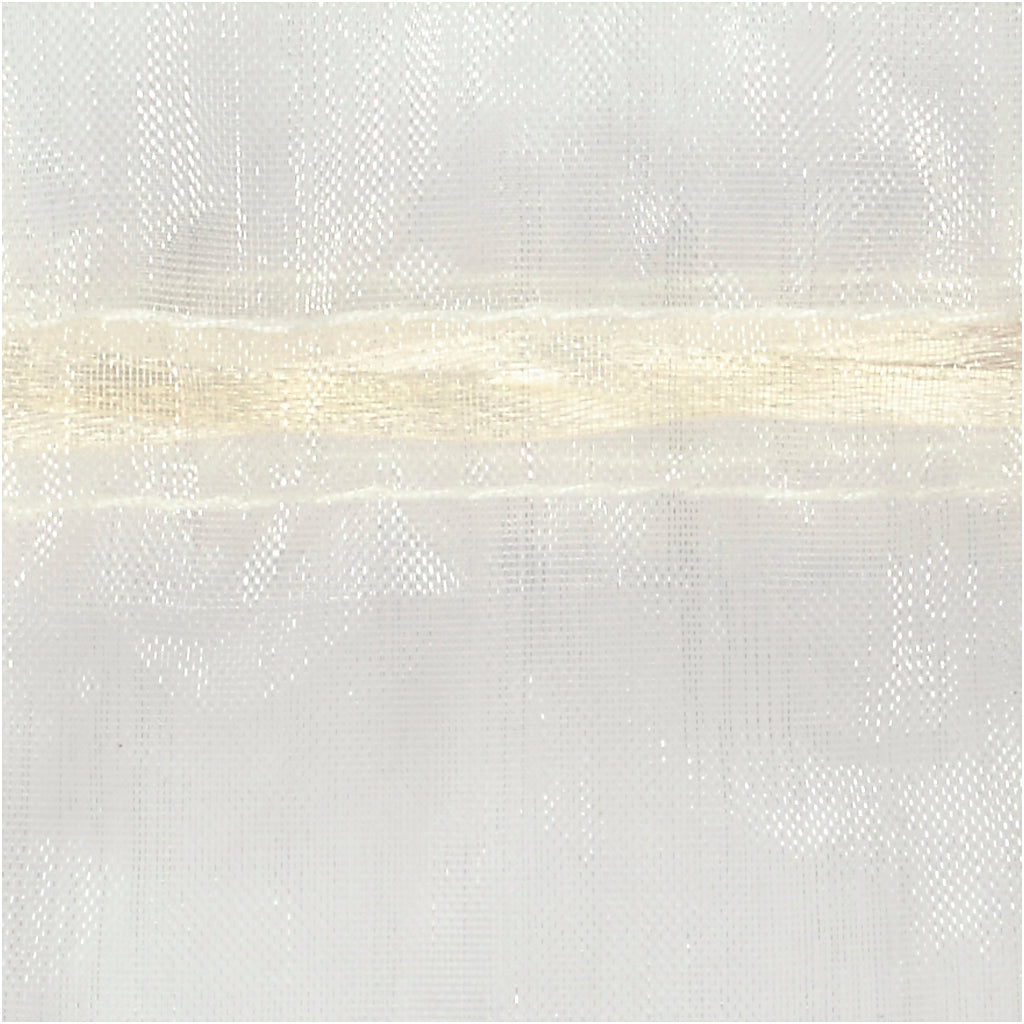 Organza Bags, size 7x10 cm, off-white, 10 pc/ 1 pack