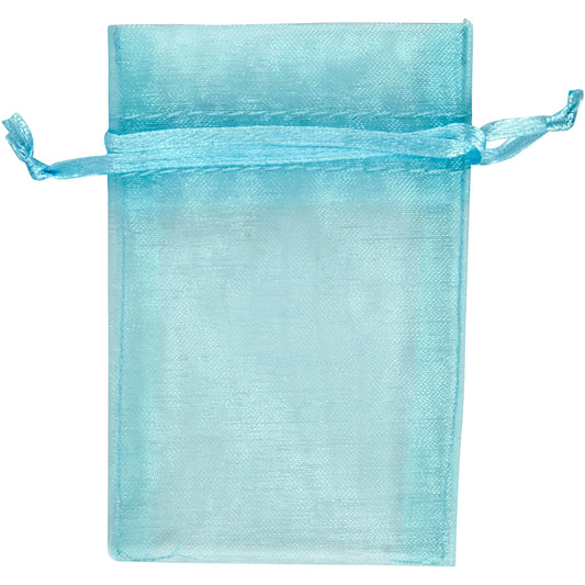 Organza Bags, size 7x10 cm, light blue, 10 pc/ 1 pack