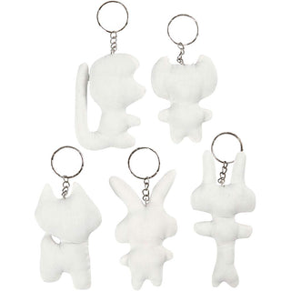 Fabric Figures with key rings, H: 6-10 cm, 5 pc/ 1 pack