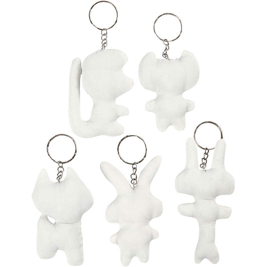 Fabric Figures with key rings, H: 6-10 cm, 5 pc/ 1 pack