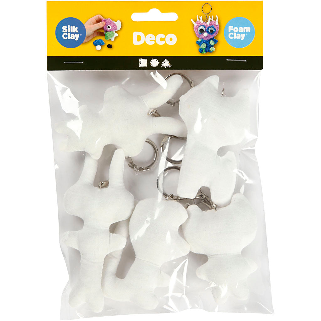 Fabric Figures with key rings, H: 6-10 cm, 5 pc/ 1 pack