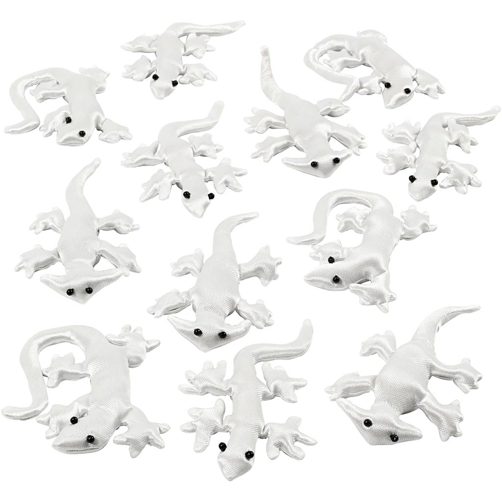 Fabric Creepy-Crawly, size 10-14 cm, white, 12 pc/ 1 pack