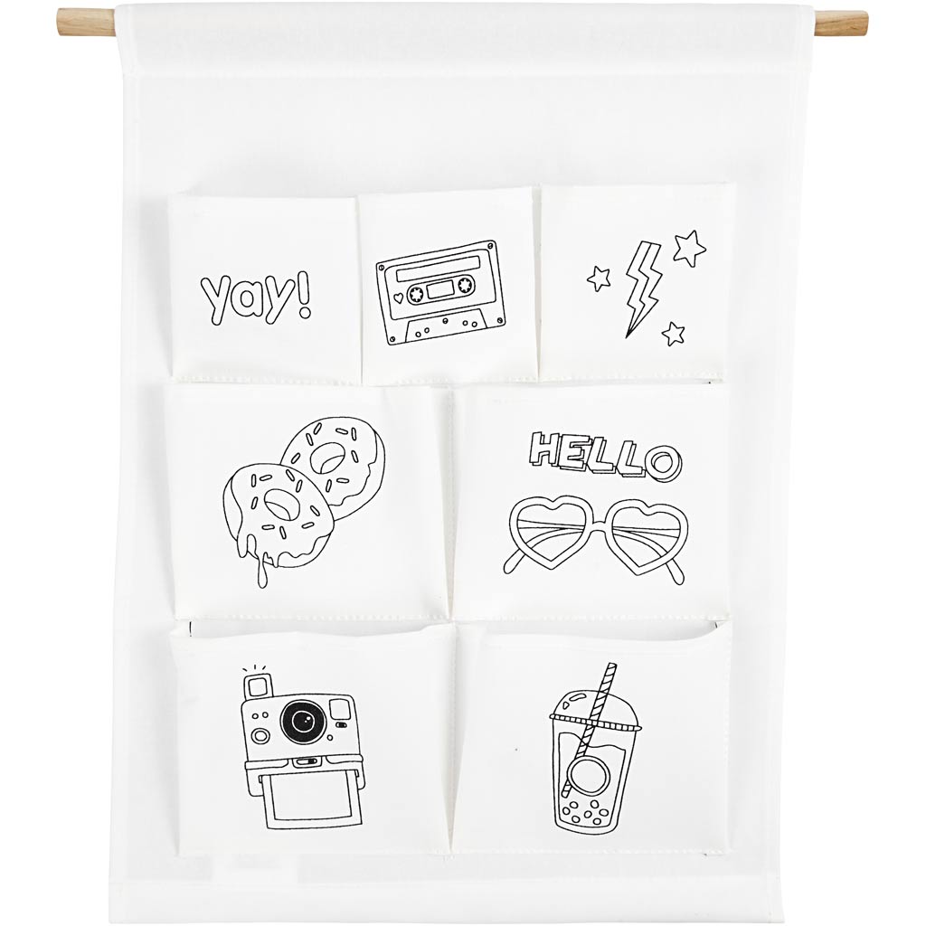 Hanging Organiser, H: 46 cm, W: 34 cm, 145 g, white, 1 pc