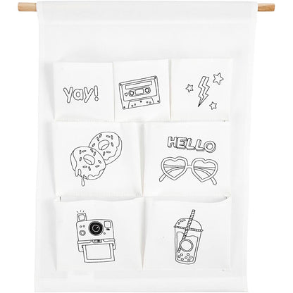 Hanging Organiser, H: 46 cm, W: 34 cm, 145 g, white, 1 pc