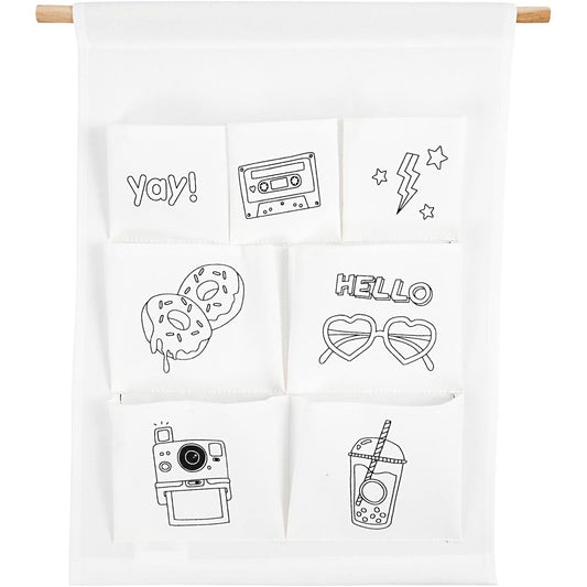 Hanging Organiser, H: 46 cm, W: 34 cm, 145 g, white, 1 pc