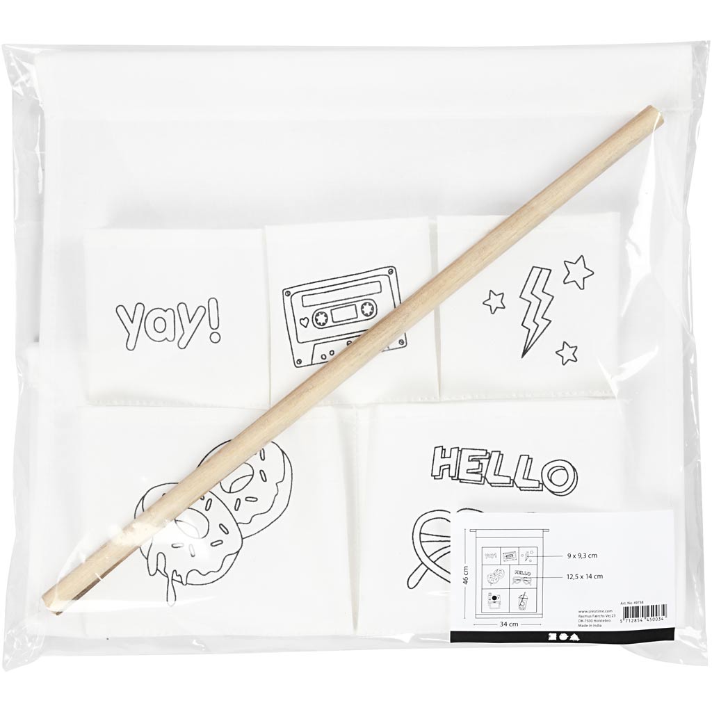 Hanging Organiser, H: 46 cm, W: 34 cm, 145 g, white, 1 pc