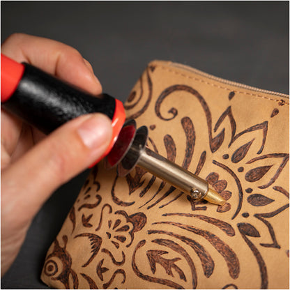 Faux Leather Clutch Bag, H: 18 cm, L: 21 cm, 350 g, light brown, 1 pc