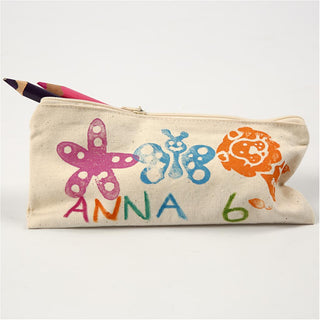 Pencil Case, size 21x9 cm, 245 g, light natural, 4 pc/ 1 pack