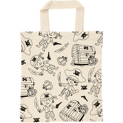 Tote bag, pirates, size 27,5x30 cm, 135 g, light natural, 1 pc