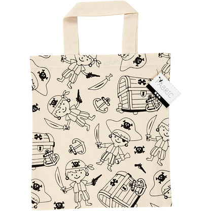 Tote bag, pirates, size 27,5x30 cm, 135 g, light natural, 1 pc