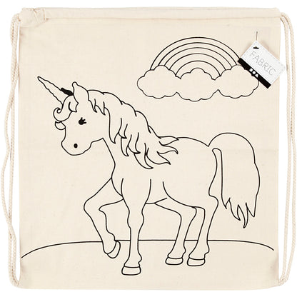 Gym bag, unicorns, size 37x41 cm, 110 g, light natural, 1 pc