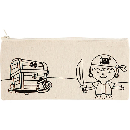Pencil case, pirate, size 21x9 cm, 245 g, light natural, 1 pc