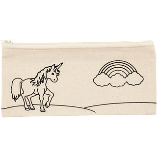 Pencil case, unicorn, size 21x9 cm, 245 g, light natural, 1 pc