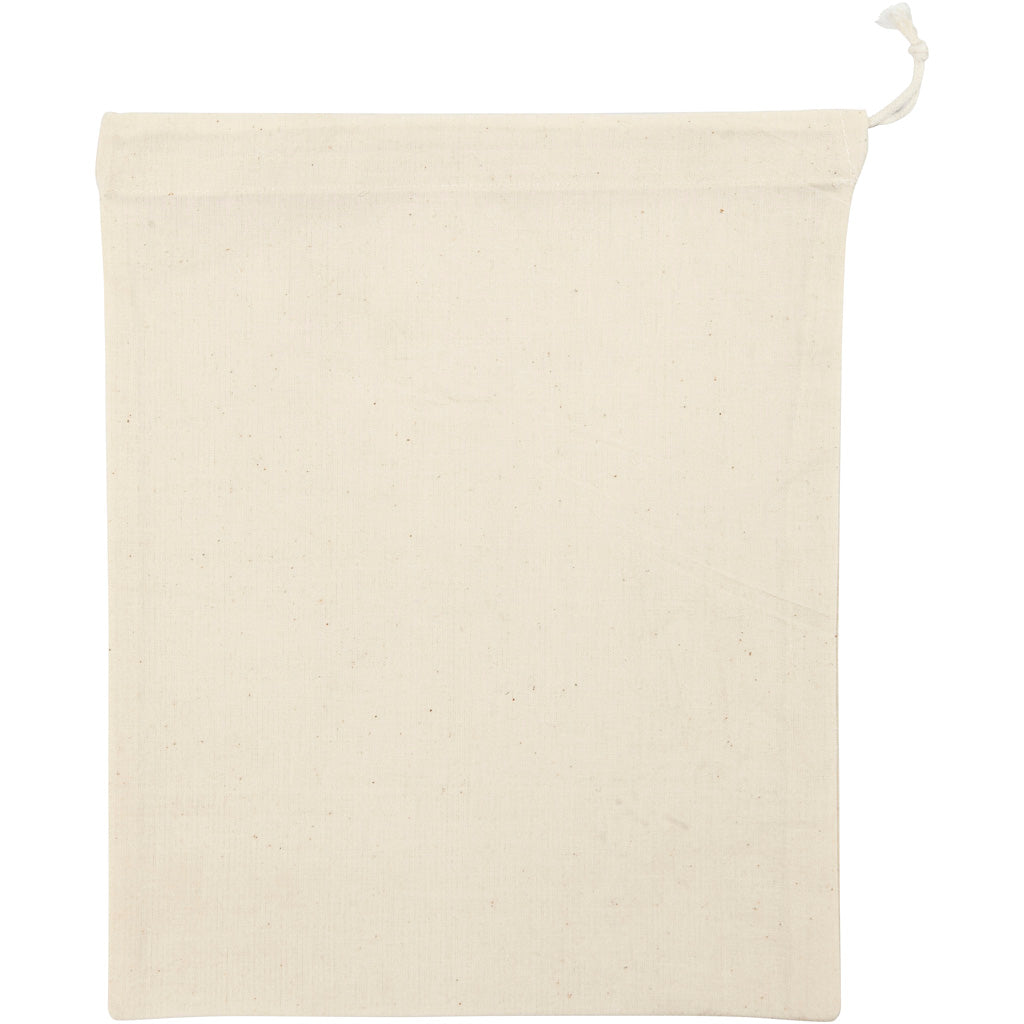 Cloth bag, size 21x25 cm, 110 g, light natural, 5 pc/ 1 pack