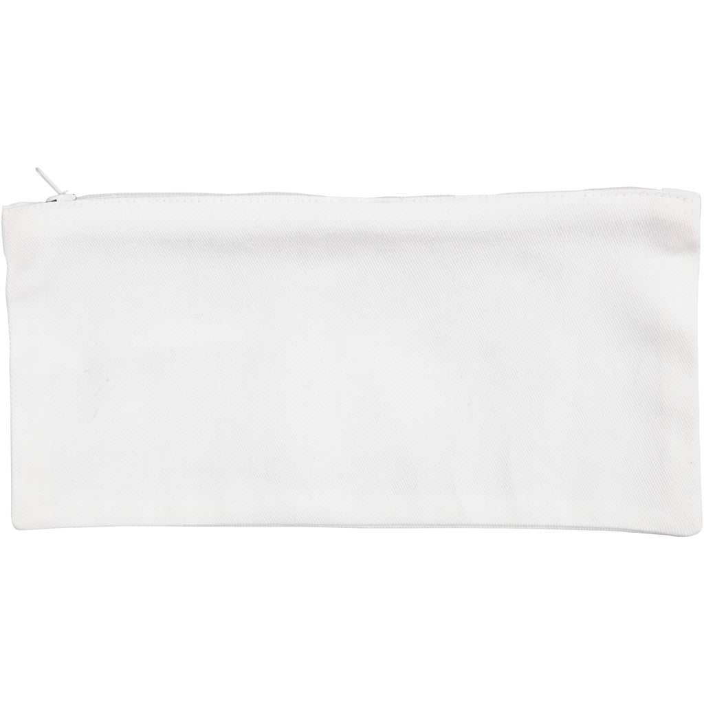 Cotton Pencil Case, size 11x23 cm, 210 g, white, 1 pc