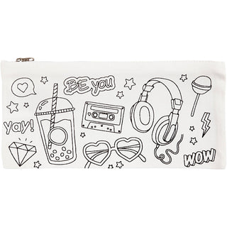Pencil case, size 11x23 cm, 210 g, white, 1 pc