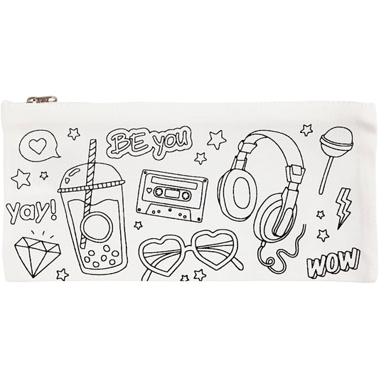 Pencil case, size 11x23 cm, 210 g, white, 1 pc