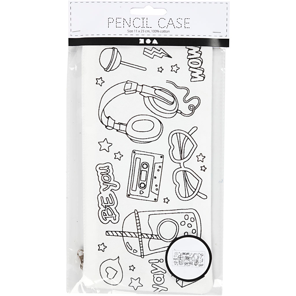 Pencil case, size 11x23 cm, 210 g, white, 1 pc