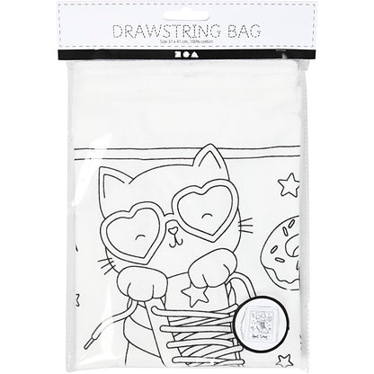 Gym bag, size 37x41 cm, 130 g, white, 1 pc