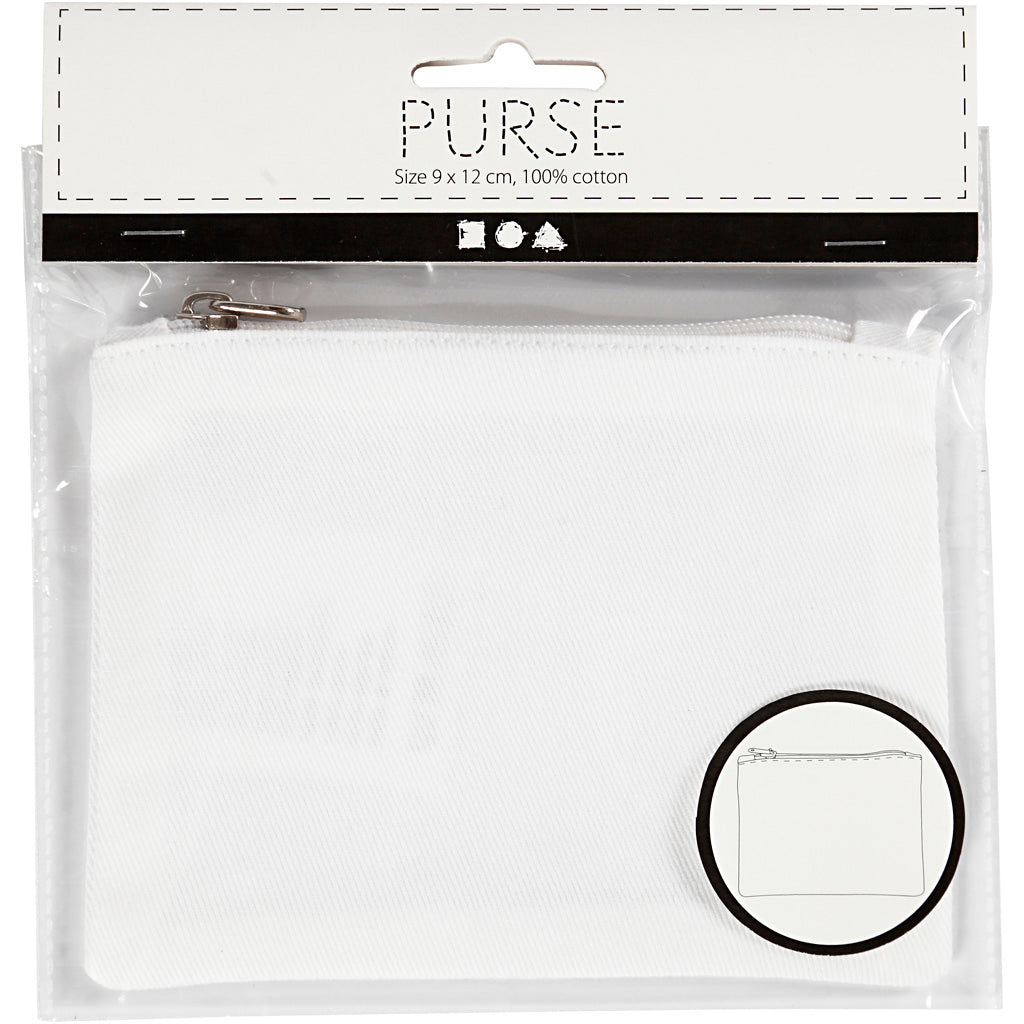 Purse, size 9x12 cm, 210 g, white, 1 pc